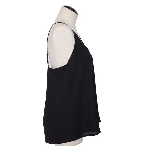 Socialite Tank, M, Black scalloped edge tank, summer tank, summer top - Picture 2 of 6